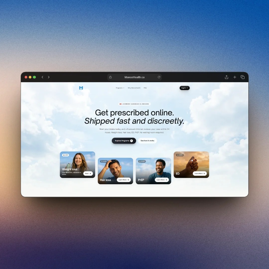The ManceHealth website built by VenustAI