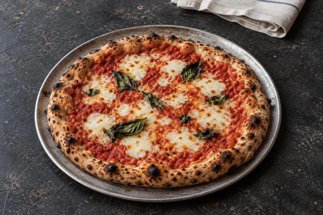 Margherita pizza in the sample restaurant menu
